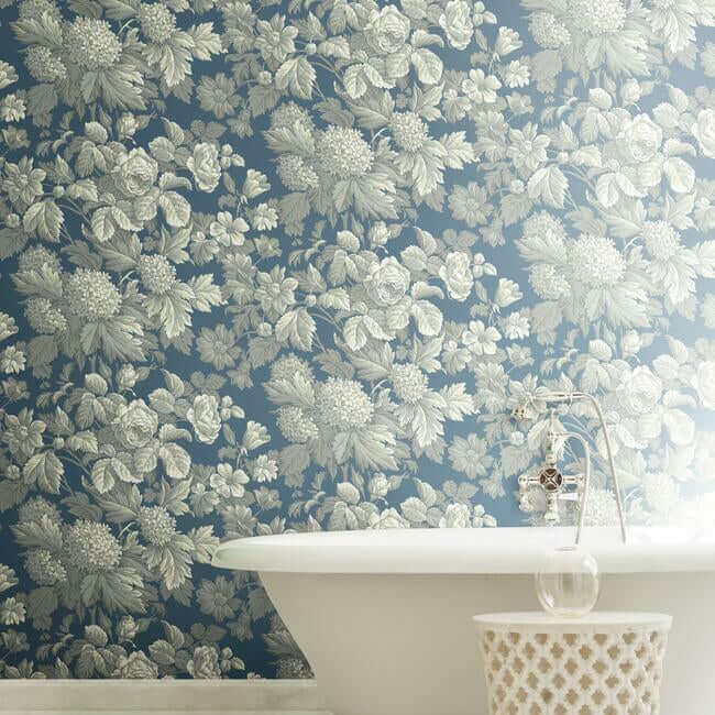 antique-floral-in-wedgewood-blue-grey-wallpaper-york-wallcoverings-kc1845 - York Wallpaper Wallpaper