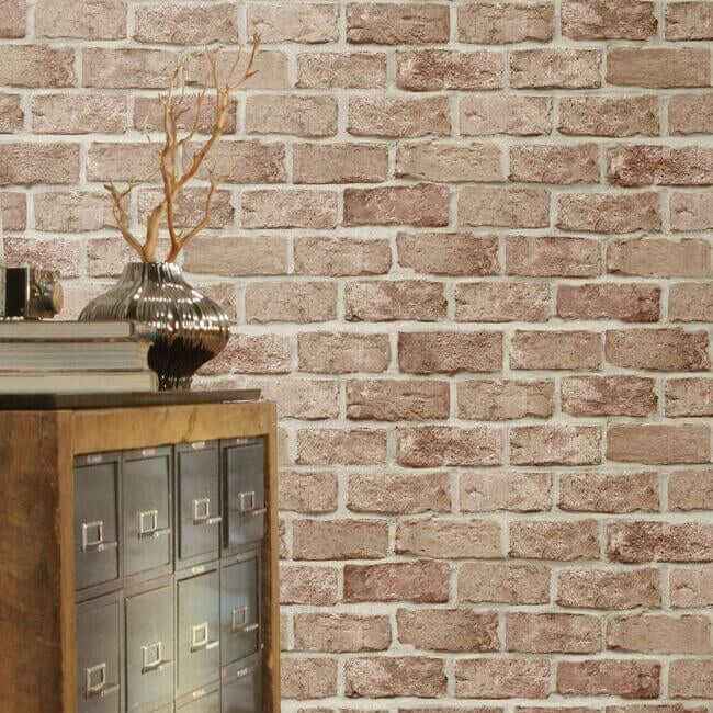Stretcher Brick Red Peel & Stick Wallpaper - York Wallcoverings - PSW1306RL - York Wallcoverings Wallpaper