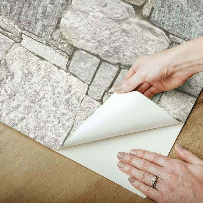 Chateau Stone Grey & Beige Peel & Stick Wallpaper - York Wallcoverings - PSW1307RL - York Wallcoverings Wallpaper