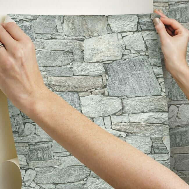 chateau-stone-grey-beige-peel-stick-wallpaper-york-wallcoverings-psw1307rl - York Wallcoverings Wallpaper