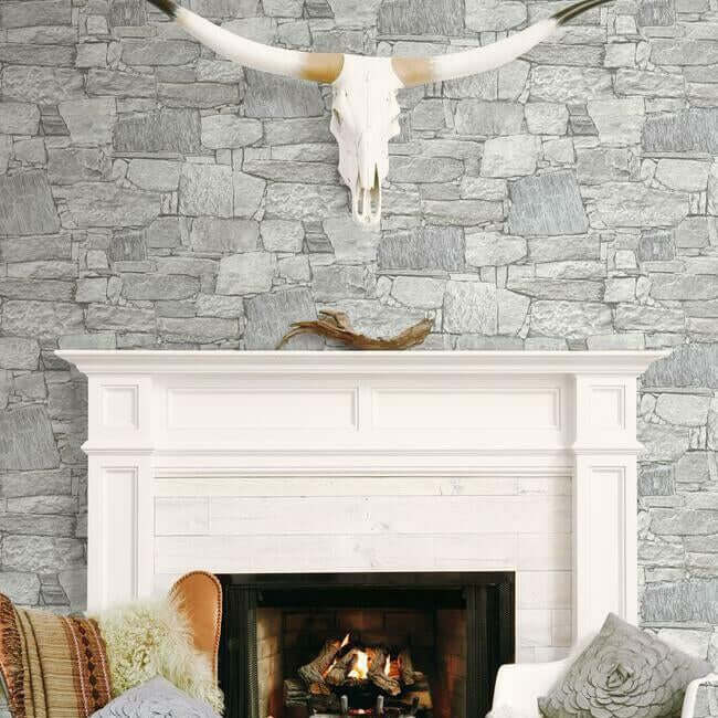 chateau-stone-grey-peel-stick-wallpaper-york-wallcoverings-psw1308rl - York Wallcoverings Wallpaper