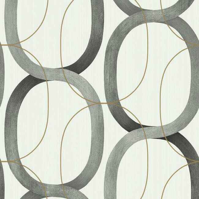 Interlock Black & Gold Wallpaper - York Wallcoverings - OS4213