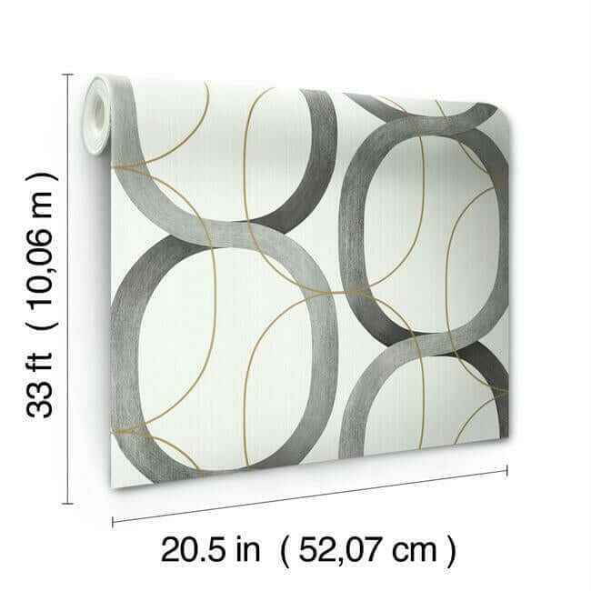 Interlock Black & Gold Wallpaper - York Wallcoverings - OS4213 - York Wallcoverings Wallpaper
