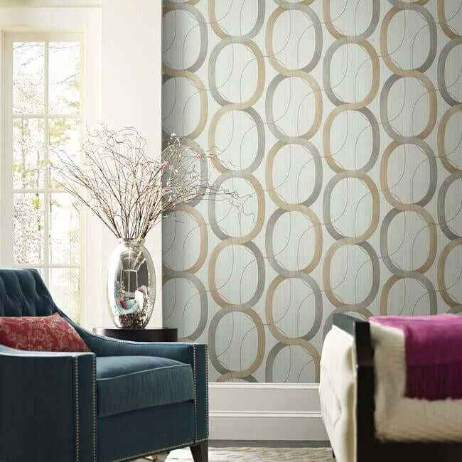 Interlock Dark Taupe Wallpaper - York Wallcoverings - OS4212 - York Wallcoverings Wallpaper