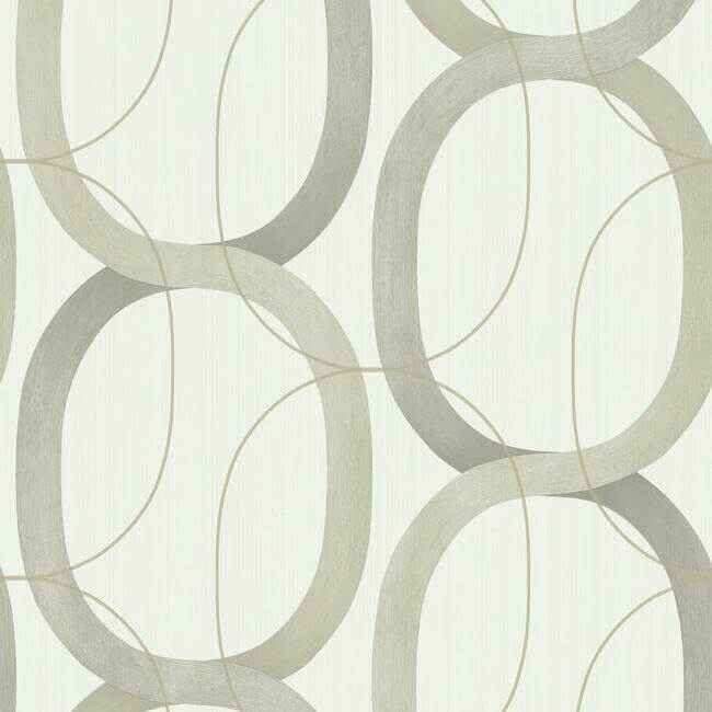 Interlock Taupe Wallpaper - York Wallcoverings - OS4211