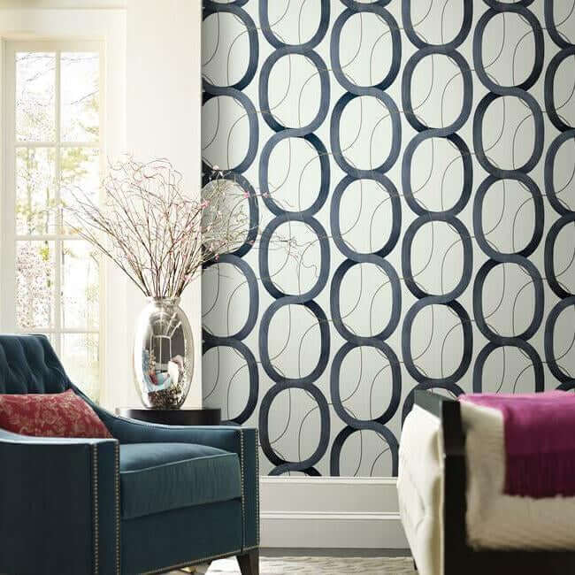 interlock-navy-wallpaper-york-wallcoverings-os4215 - York Wallpaper Wallpaper