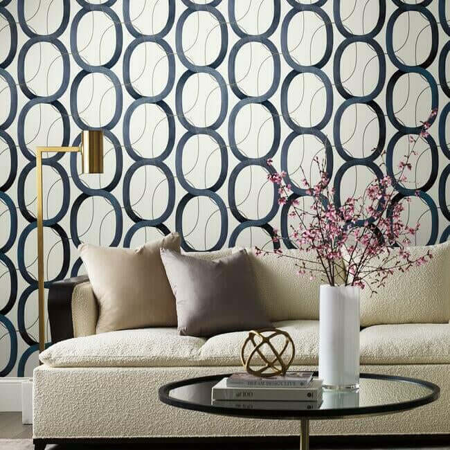 interlock-navy-wallpaper-york-wallcoverings-os4215 - York Wallpaper Wallpaper