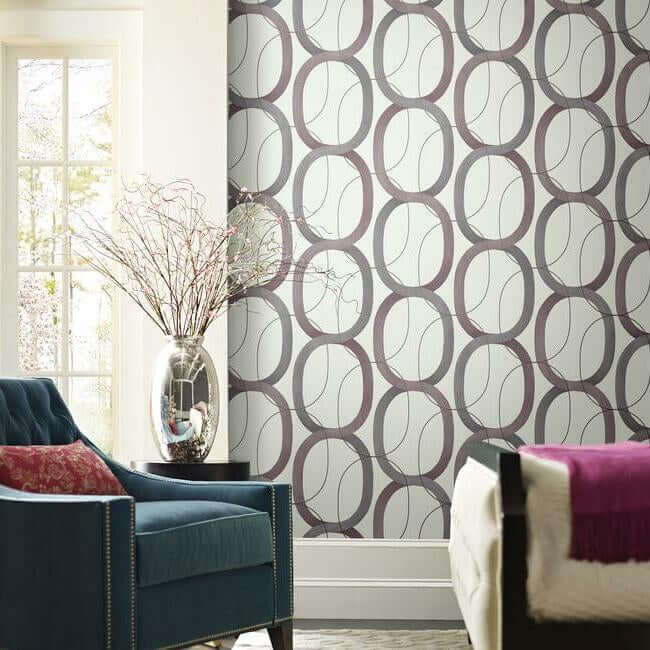 interlock-plum-wallpaper-york-wallcoverings-os4216 - York Wallpaper Wallpaper