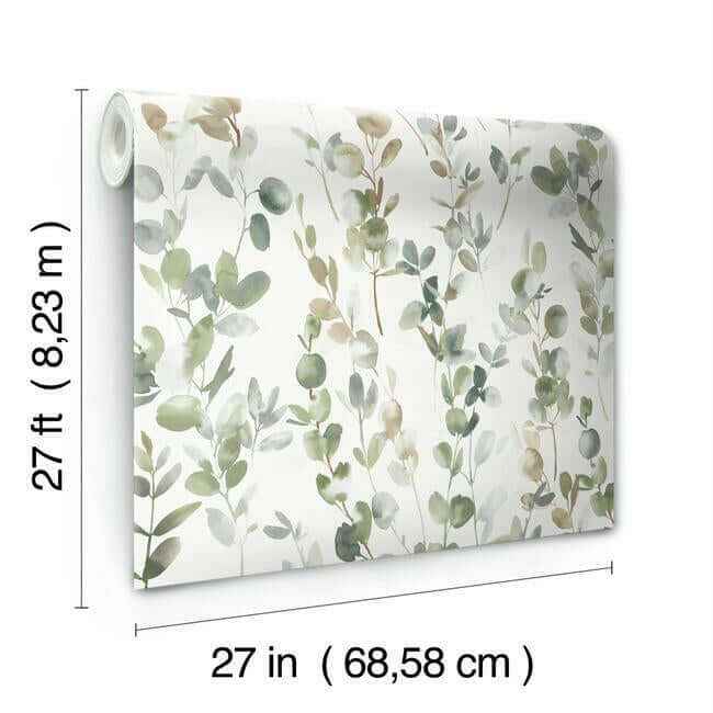 Joyful Eucalpytus Green Wallpaper - York Wallcoverings - OS4311 - York Wallcoverings Wallpaper
