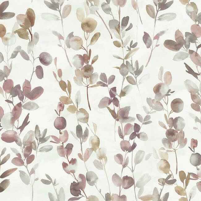 Joyful Eucalpytus Purple Wallpaper - York Wallcoverings - OS4312