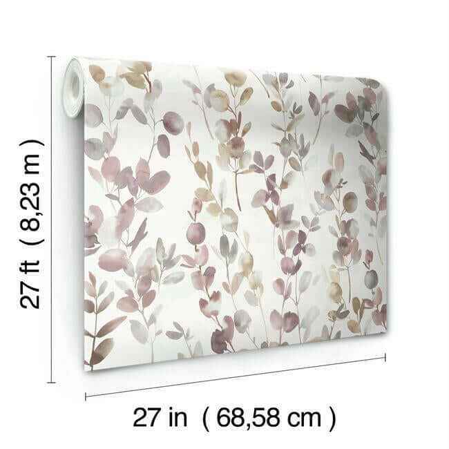 Joyful Eucalpytus Purple Wallpaper - York Wallcoverings - OS4312 - York Wallcoverings Wallpaper