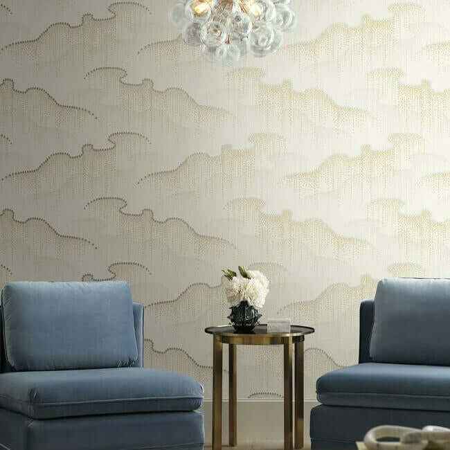 Moonlight Pearls Cream Wallpaper - York Wallcoverings - OS4266 - York Wallcoverings Wallpaper