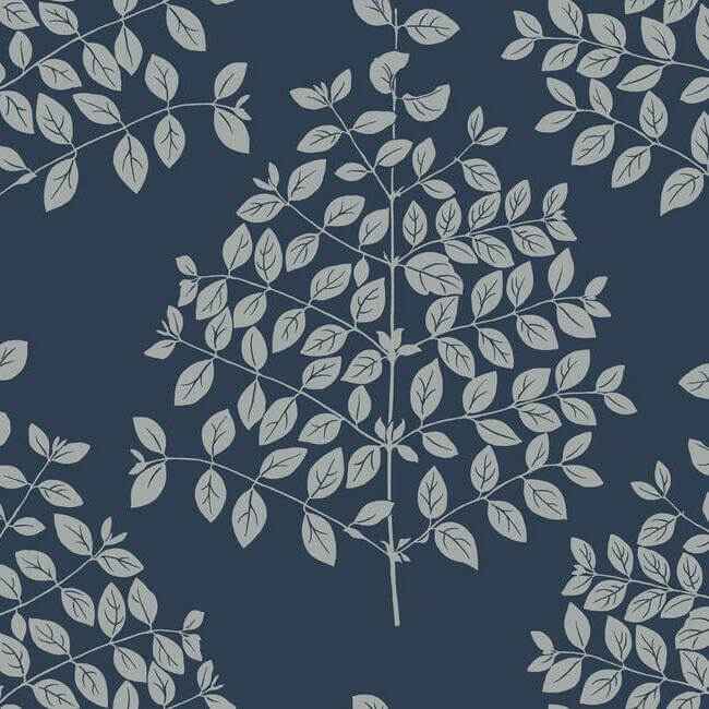 Tender Navy & Silver Wallpaper - York Wallcoverings - OS4257
