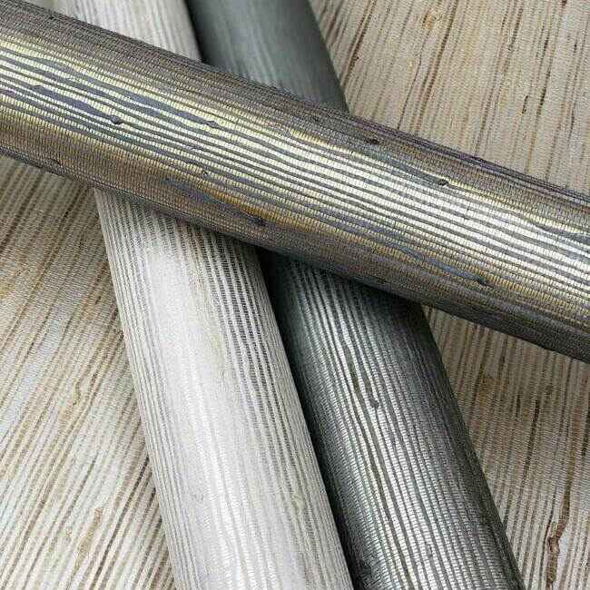 Jute Silver & Beige Metallic Wallpaper - York Wallcoverings - OS4321 - York Wallcoverings Wallpaper