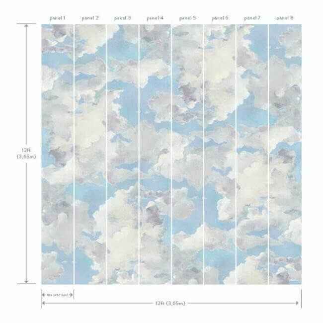 Cloud Over Wall Mural Blue Dawn - York Wallcoverings - MU0294M - York Wallcoverings Wallpaper