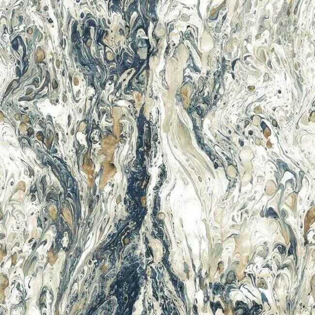Watermark Wall Mural Navy - York Wallcoverings - MU0226M