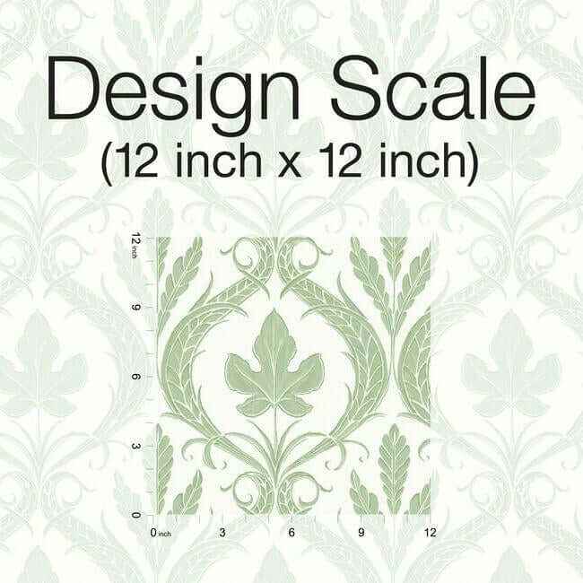 Adirondack Damask Green & White Wallpaper - York Wallcoverings - DM4921 - York Wallcoverings Wallpaper