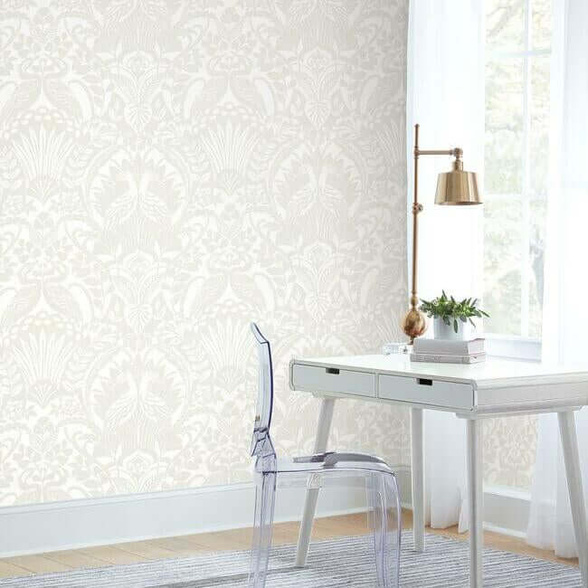 egret-damask-white-cream-wallpaper-york-wallcoverings-bw3932 - York Wallpaper Wallpaper