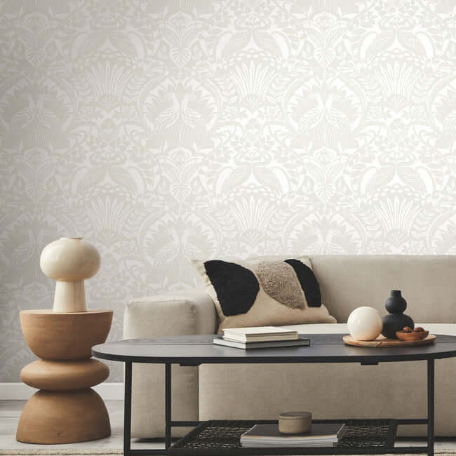 egret-damask-white-cream-wallpaper-york-wallcoverings-bw3932 - York Wallpaper Wallpaper