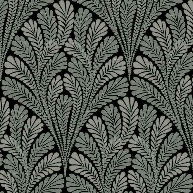 Shell Damask Black Wallpaper - York Wallcoverings - BW3951