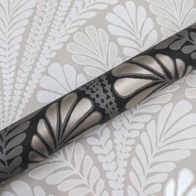 Shell Damask Black Wallpaper - York Wallcoverings - BW3951 - York Wallcoverings Wallpaper