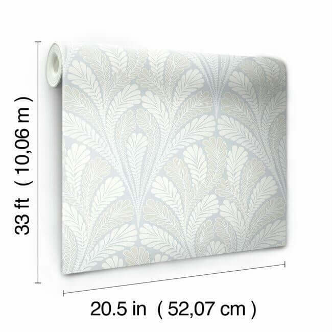 shell-damask-blue-wallpaper-york-wallcoverings-dm5021 - York Wallpaper Wallpaper
