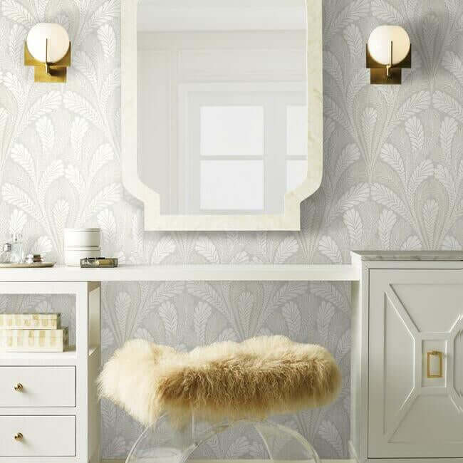 shell-damask-grey-wallpaper-york-wallcoverings-dm5022 - York Wallpaper Wallpaper