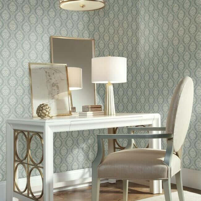 petite-ogee-green-wallpaper-york-wallcoverings-dm5028 - York Wallpaper Wallpaper