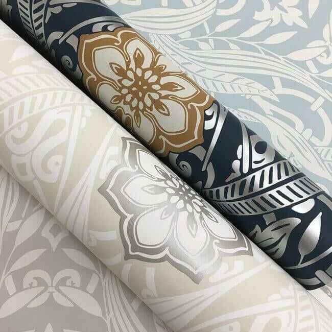 Gatsby Damask Beige Wallpaper - York Wallcoverings - DM4993 - York Wallcoverings Wallpaper