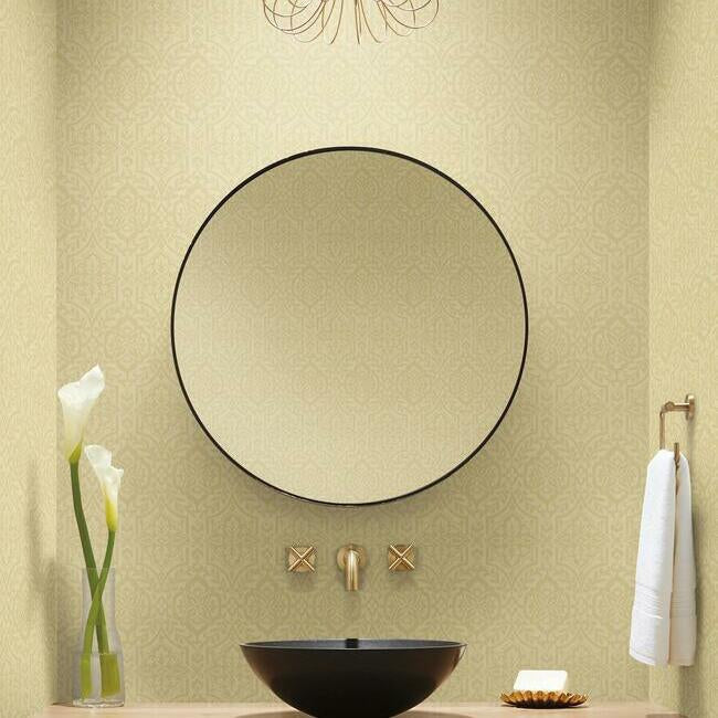 cathedral-damask-wallpaper-gold-york-wallcoverings-dm5035 - York Wallcoverings Wallpaper