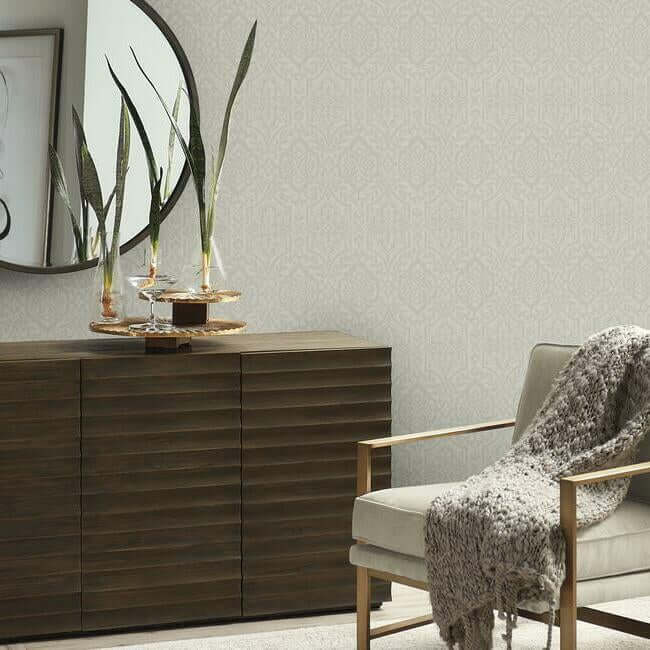 cathedral-damask-grey-wallpaper-york-wallcoverings-dm5036 - York Wallcoverings Wallpaper
