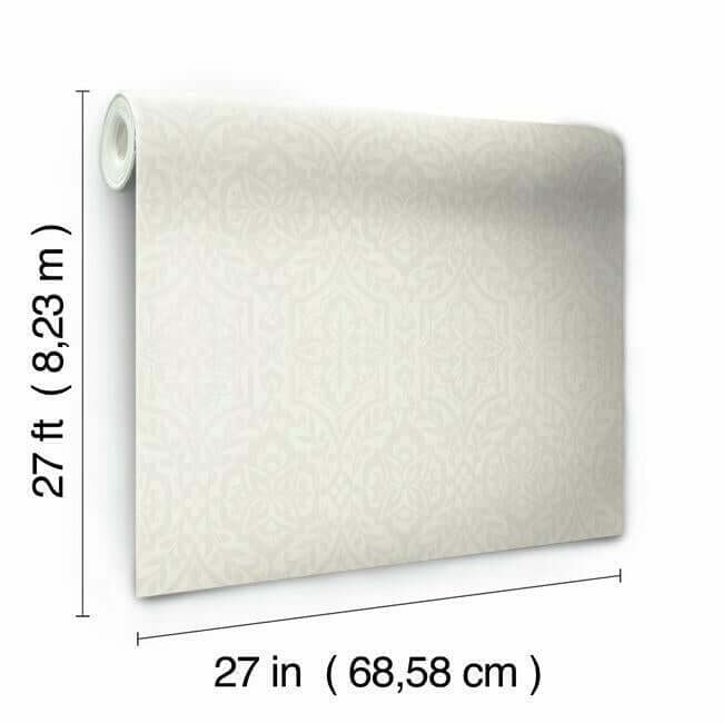 cathedral-damask-wallpaper-light-taupe-york-wallcoverings-dm5034 - York Wallcoverings Wallpaper