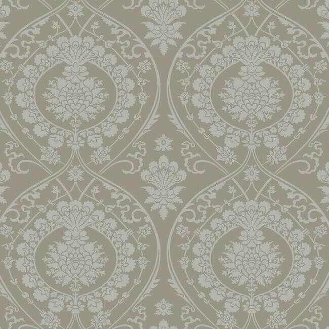 imperial-damask-beige-silver-wallpaper-york-wallcoverings-dm4902 - York Wallpaper Wallpaper