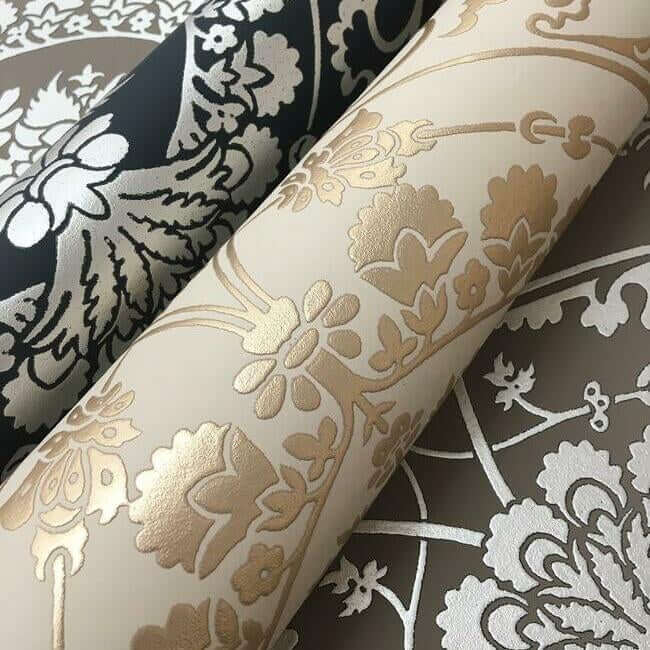 imperial-damask-beige-silver-wallpaper-york-wallcoverings-dm4902 - York Wallpaper Wallpaper