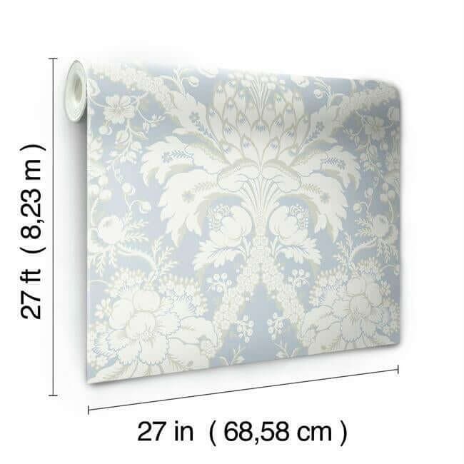 french-artichoke-dam-blue-wallpaper-york-wallcoverings-dm4955 - York Wallcoverings Wallpaper
