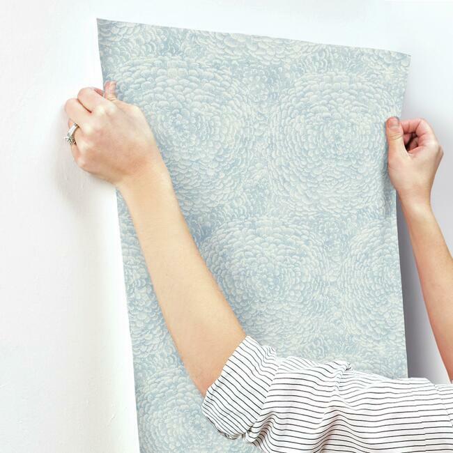 floret-wallpaper-blue-york-wallcoverings-bo6754 - York Wallcoverings Wallpaper
