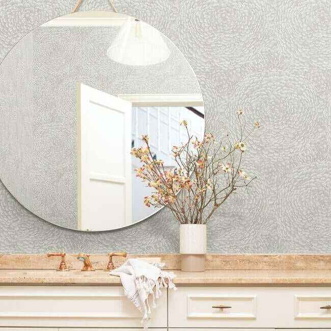 Floret Grey Wallpaper - York Wallcoverings - BO6752