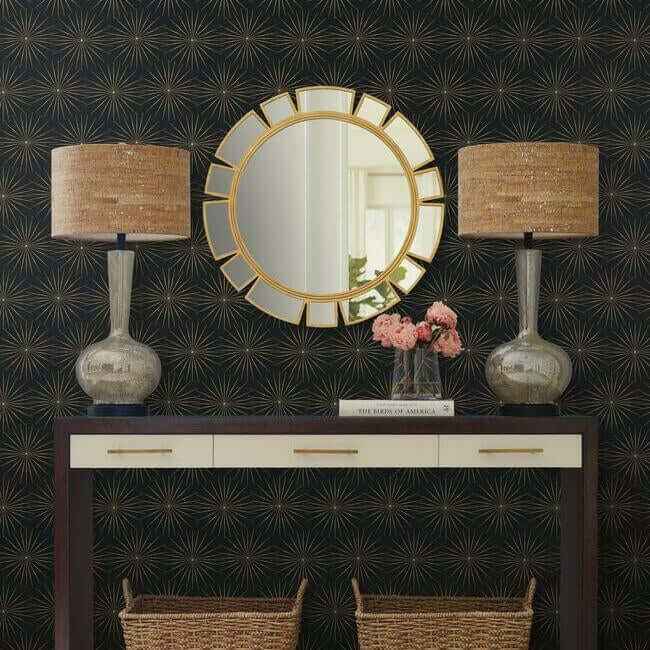 Starlight Black & Gold Wallpaper - York Wallcoverings - BO6696 - York Wallcoverings Wallpaper