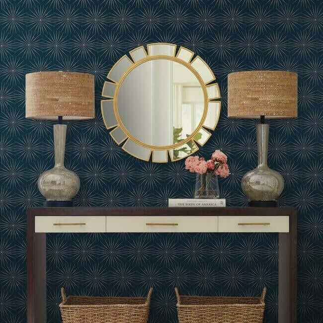 Starlight Blue & Silver Wallpaper - York Wallcoverings - BO6695 - York Wallcoverings Wallpaper