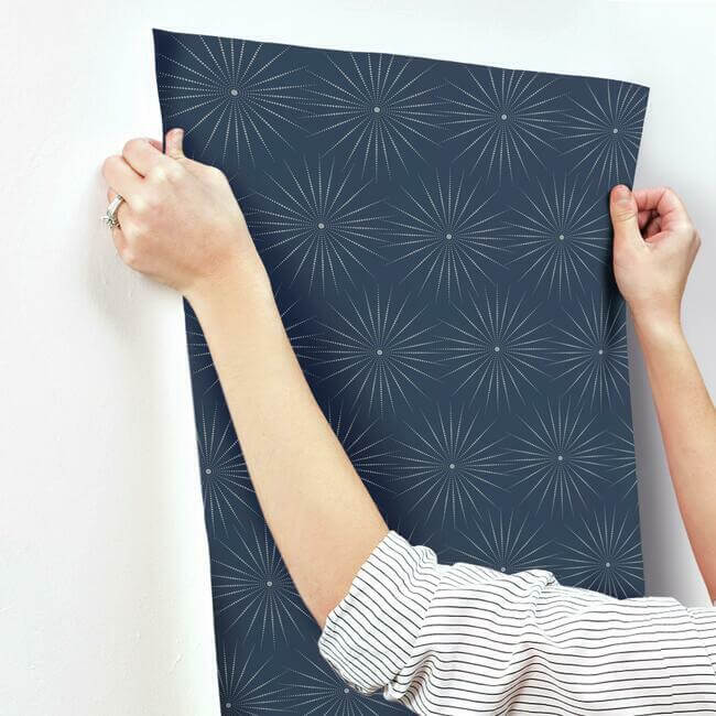starlight-blue-silver-wallpaper-york-wallcoverings-bo6695 - York Wallcoverings Wallpaper