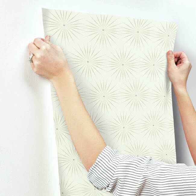Starlight White & Silver Wallpaper - York Wallcoverings - BO6692 - York Wallcoverings Wallpaper