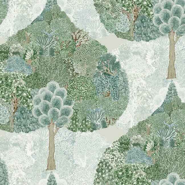 Mystic Forest Wallpaper Greenteal - York Wallcoverings - BO6701 - York Wallcoverings Wallpaper