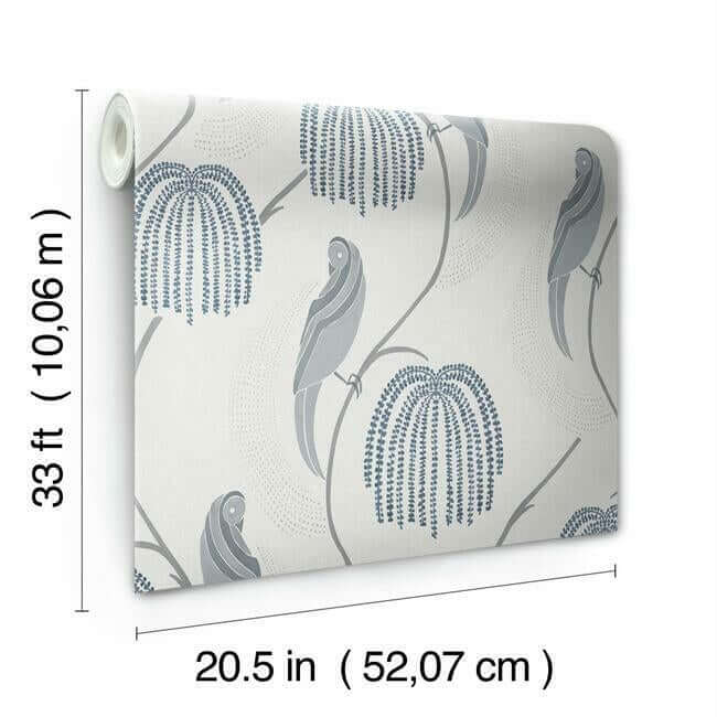 blaise-blue-grey-wallpaper-york-wallcoverings-ch1435 - York Wallcoverings Wallpaper