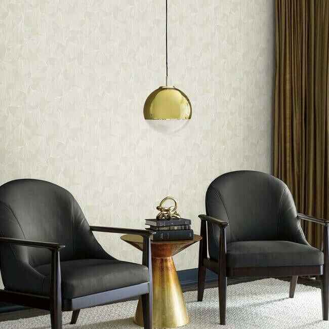 Gingko Toss Cream Wallpaper - York Wallcoverings - DD3744