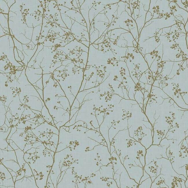 luminous-branches-blue-gold-wallpaper-york-wallcoverings-dd3813 - York Wallcoverings Wallpaper