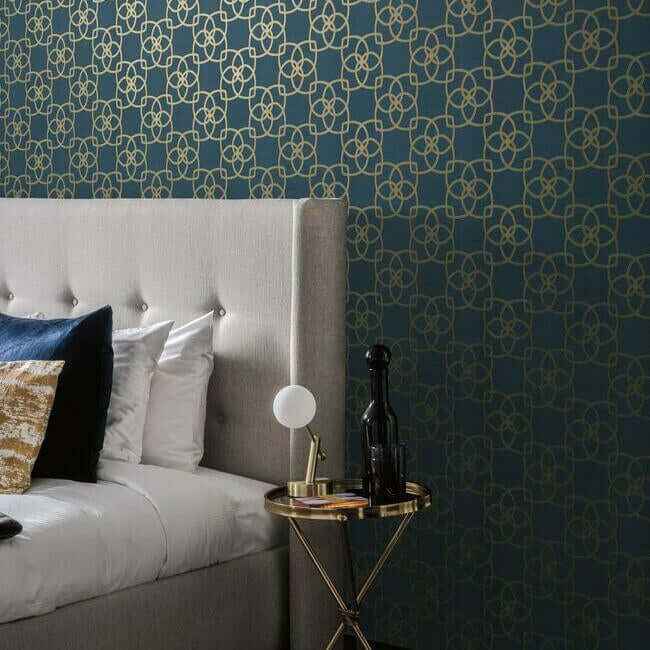 Serendipity Navy Wallpaper - York Wallcoverings - DD3711