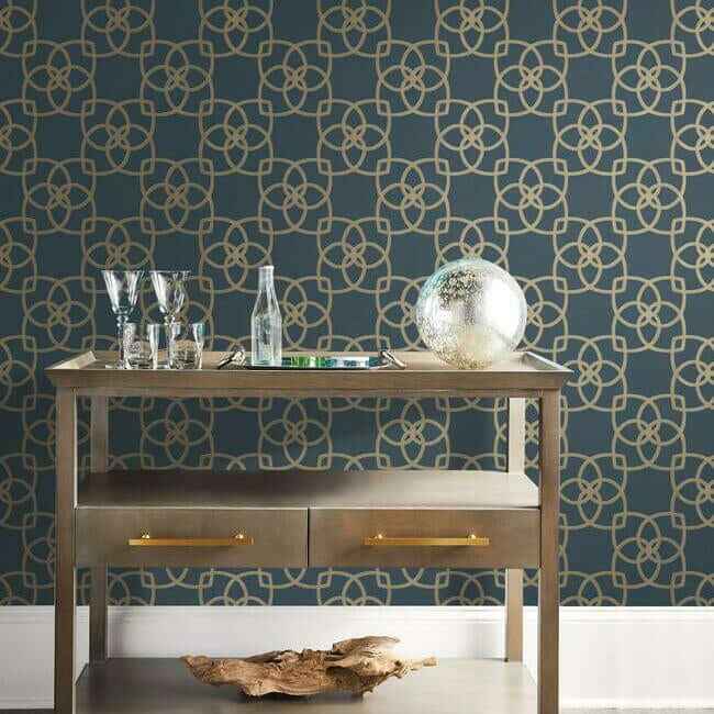 Serendipity Navy Wallpaper - York Wallcoverings - DD3711 - York Wallcoverings Wallpaper