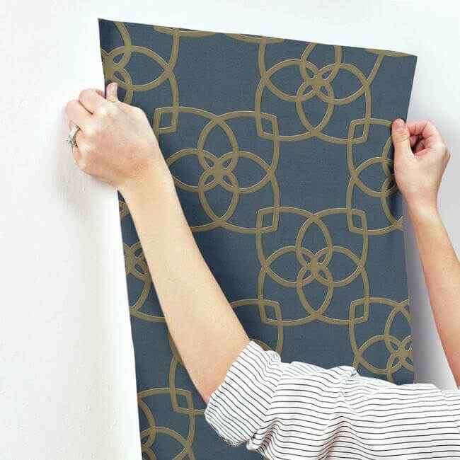 Serendipity Navy Wallpaper - York Wallcoverings - DD3711 - York Wallcoverings Wallpaper