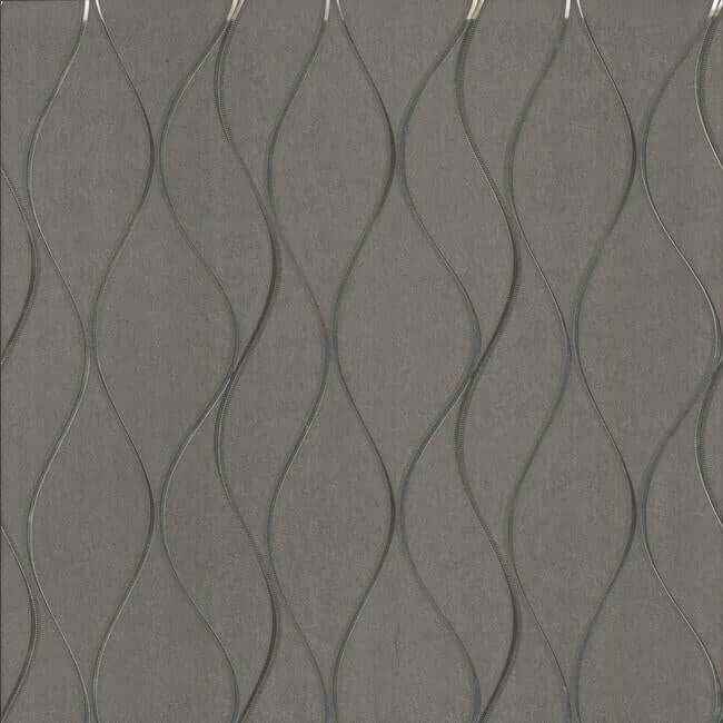 Wavy Stripe Black Metallic Wallpaper - York Wallcoverings - Y6201405