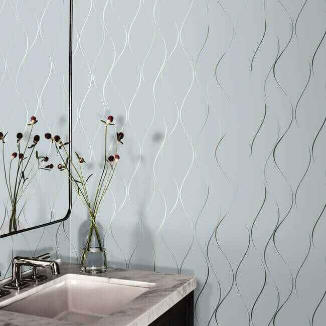 Wavy Stripe Light Blue Wallpaper - York Wallcoverings - DD3701 - York Wallcoverings Wallpaper